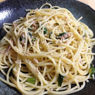 ツナ缶とシソで！和風パスタ